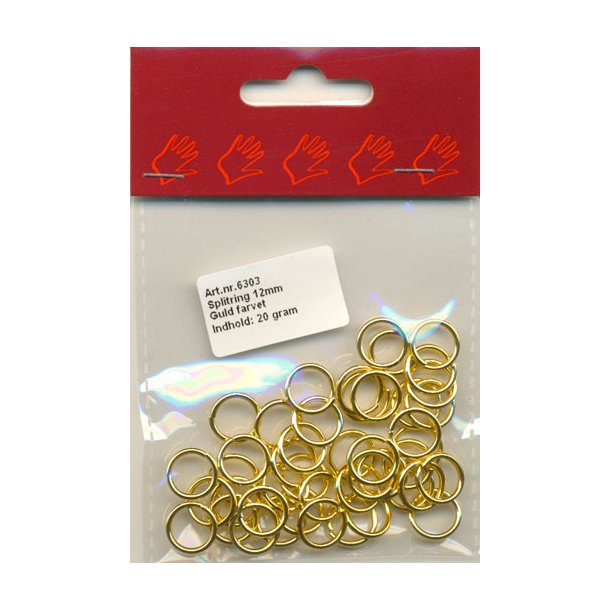 Split ring guld fv. 12mm x 1,5mm 10gram