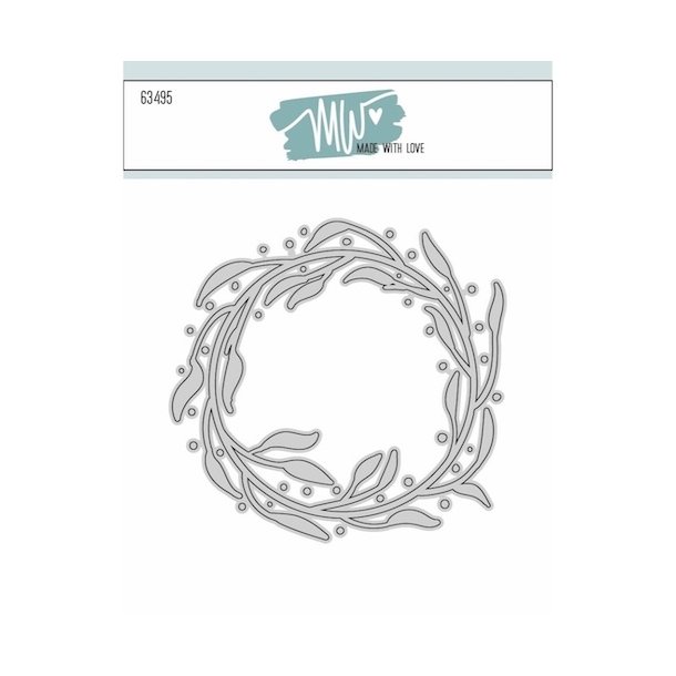 Die Wreath with splats Made with Love 