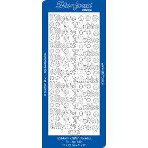 Stickers tillykke glimmer orange S8