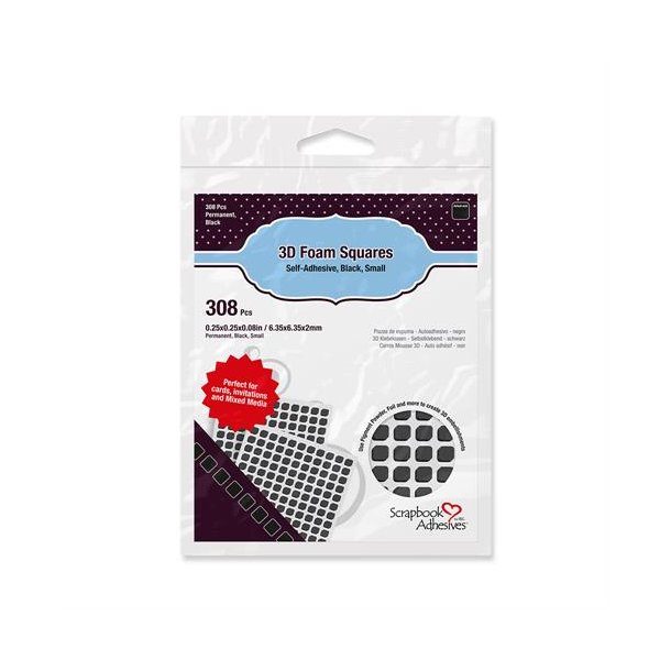 3D Foam Squares Black 01613 308stk