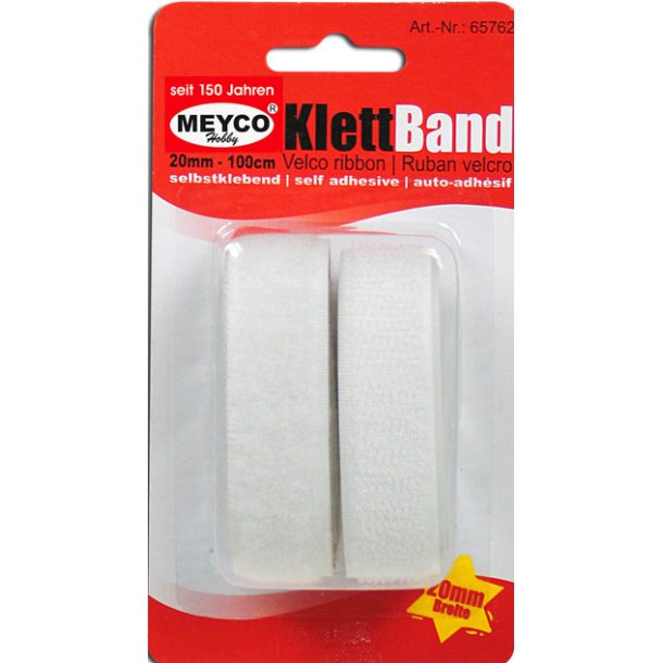 Velcro bnd hvid 2cm x 100cm