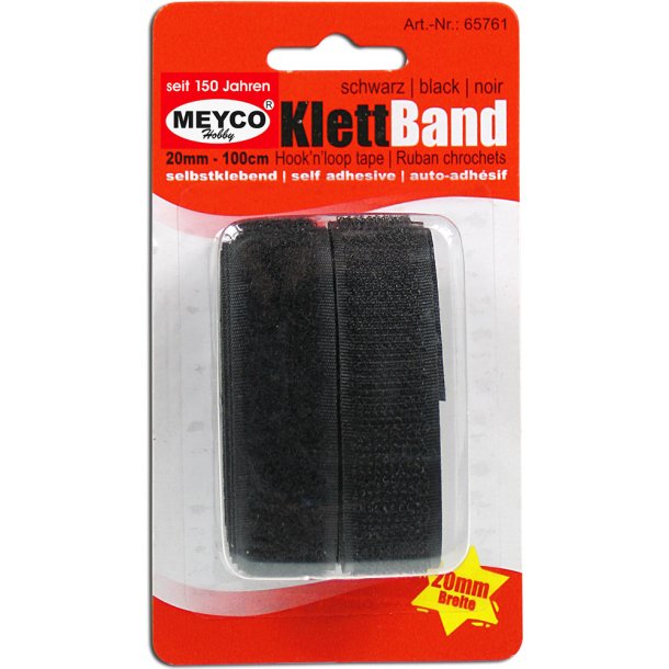 Velcro bnd sort 2cm x 100cm