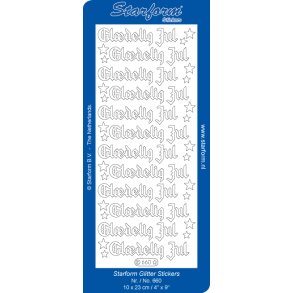 Stickers glimmer Gl�delig jul 660 sort S7