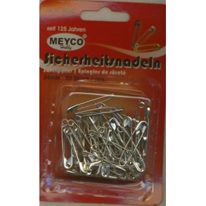 Sikkerhedsnle 34mm slv-fv. 55stk.