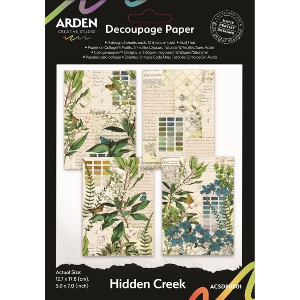 Arden Creative Studio "Hidden Creek - Decoupage Paper" ACSDP0001