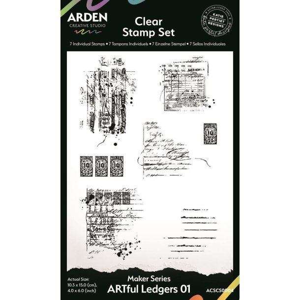 Arden Creative Studio "Maker Series - ARTful Ledgers Clear Stamp Set" ACSCS0004 D96