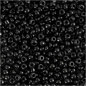 Rocaiperler 1 Pk., 500 G, Diam. 3 mm, 8/0 , 0,6-1,0 mm, Sort