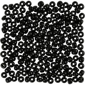 Rocaille glasperle Black hul str. 0,9mm 25g