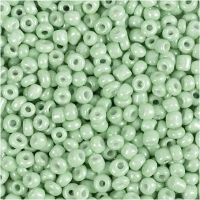 Rocaiperler 1 Pk., 25 G, Diam. 3 mm, 8/0 , 0,6-1,0 mm, Lys Gr�n