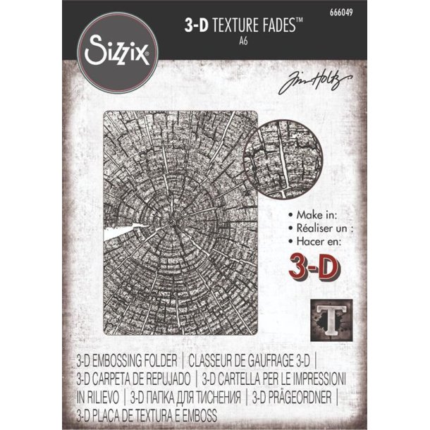 Tim Holtz 3D embossingfolder Tree Rings 666049 RESTORDRE