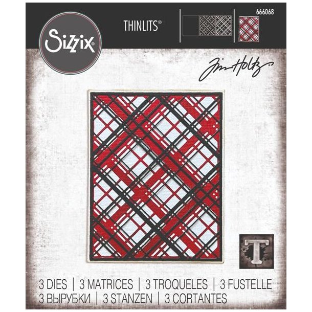 Tim Holtz Thinlits Die Layered Plaid 666068 