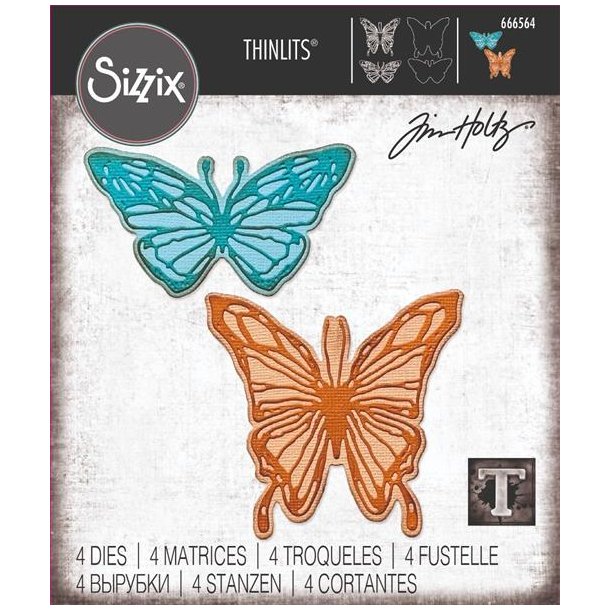 Sizzix/Tim Holtz Thinlits Die "Vault - Scribbly Butterfly" 666564