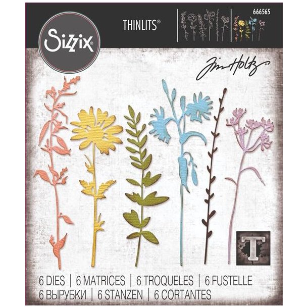 Sizzix/Tim Holtz Thinlits Die "Vault - Wildflowers" 666565