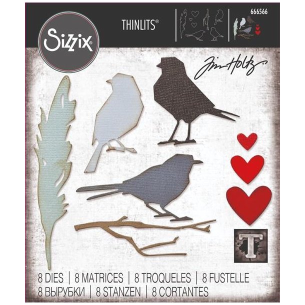 Sizzix/Tim Holtz Thinlits Die "Vault - Lovebirds" 666566