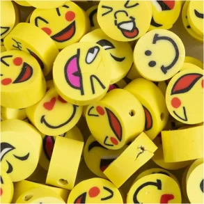  Figurperler Smiley diam. 10 mm hulstr. 1,5 mm 60 stk.