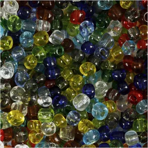  Rocaiperler, diam. 4 mm, str. 6/0 , hulstr. 0,9-1,2 mm, blank transparent, 130 g