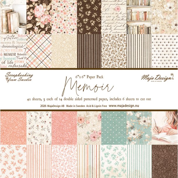 Papirblok Memoir 6x6" hele serien