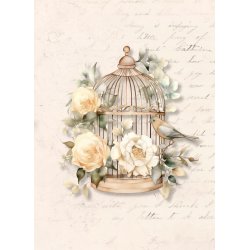 Papirblok A6 Vintage blomster - Luna Hobby