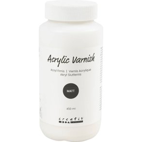 Akryl Slutfernis 450ml mat, transparent, hvid