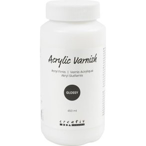 Akryl Slutfernis  450ml blank, transparent, hvid