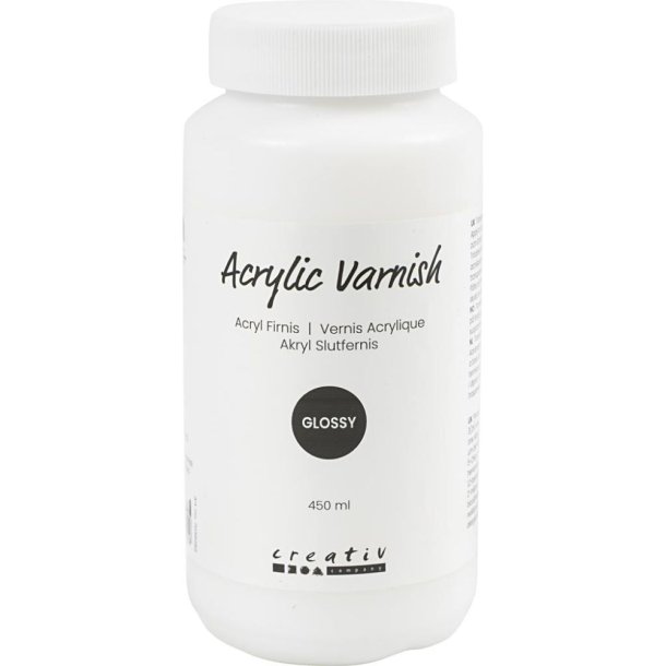 Akryl Slutfernis  450ml blank, transparent, hvid