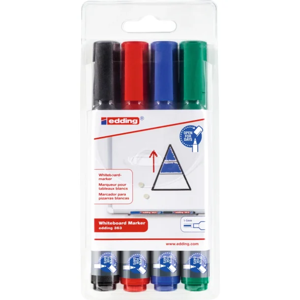 Whiteboard Marker Edding 363 4 farver str. 1-5MM