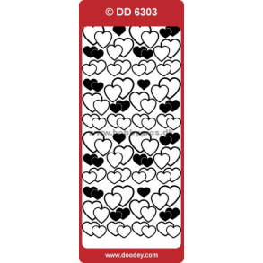 Stickers 6303 Guld Hjerter S2