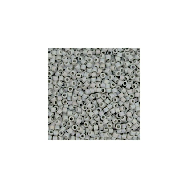 Miyuki glas perler 11/0 Opaque Matte AB Gray 10gram ca. 2mm