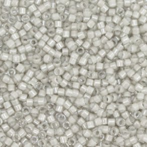 Miyuki glas perler 11/0 Opaque Matte AB Gray 10gram ca. 2mm