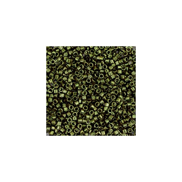 Miyuki glas perler 11/0 Metallic Olive Green 10gram ca. 2mm