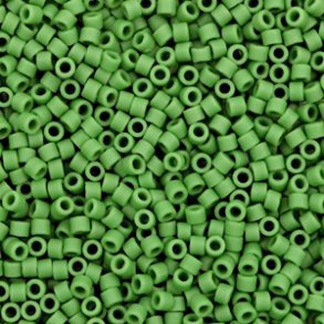 Miyuki glas perler 11/0 Opaque Matte Green 10gram ca. 2mm