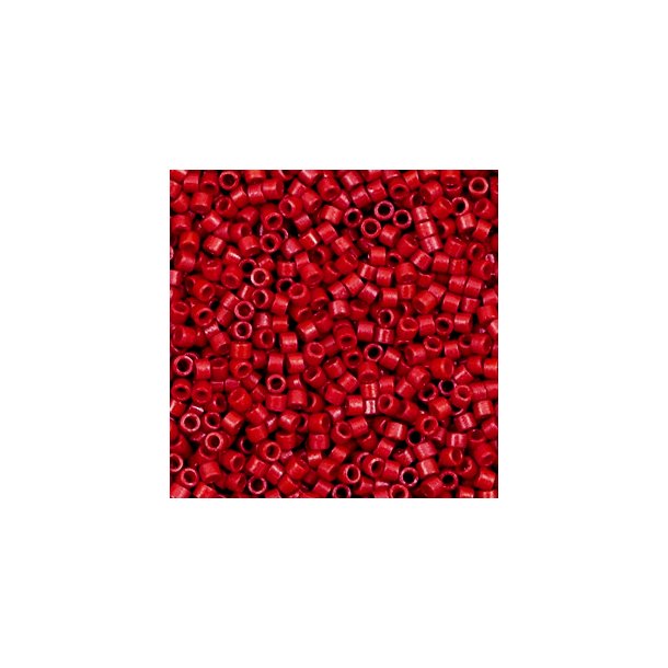 Miyuki glas perler 11/0 Opaque SF Dyed Bright Red 10gram ca. 2mm