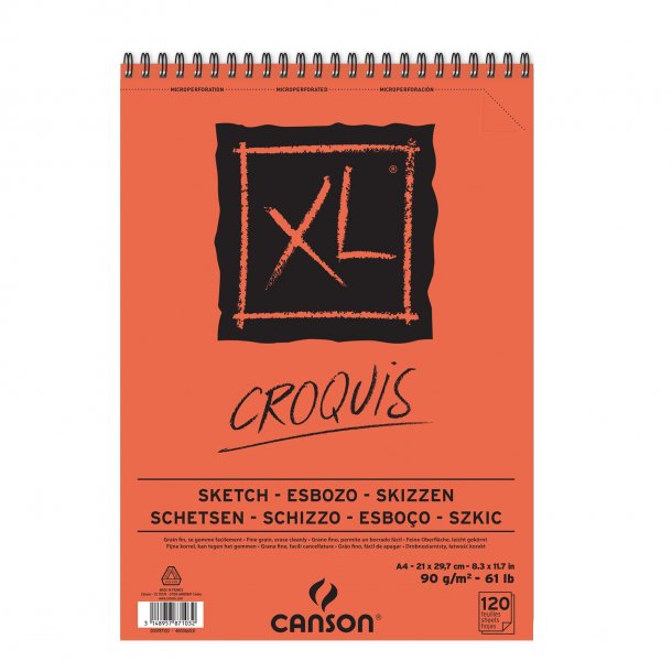 XL Croquis sketch papirblok 90gr. A4 120ark