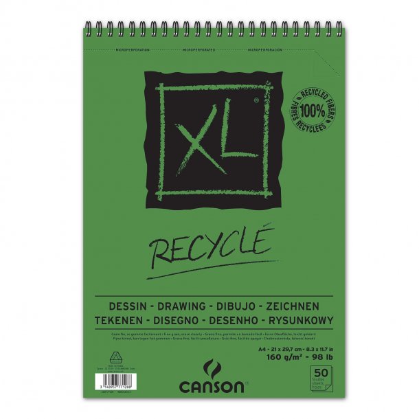 XL Recycle drawing papirblok 160gr. A4 50ark 