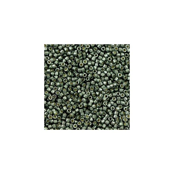 Miyuki glas perler 11/0 Duracoat Galvanized Steel Green 10gram ca. 2mm