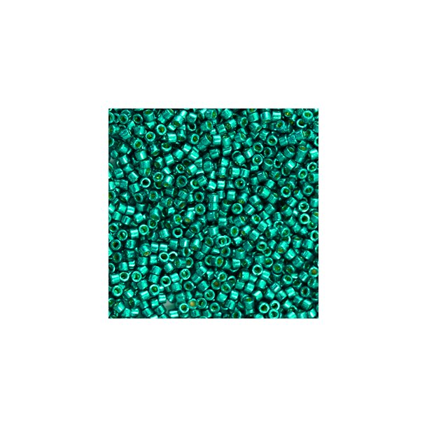 Miyuki glas perler 11/0 Duracoat Galvanized Dark Aqua Green 10gram ca. 2mm