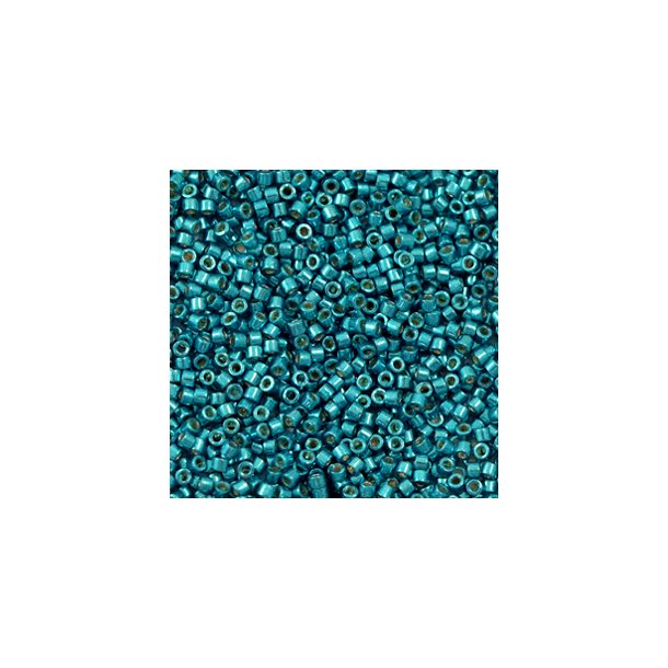 Miyuki glas perler 11/0 Duracoat Galvanized Capri Blue 10gram ca. 2mm