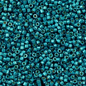 Miyuki glas perler 11/0 Duracoat Galvanized Poseidon Blue 10gram ca. 2mm