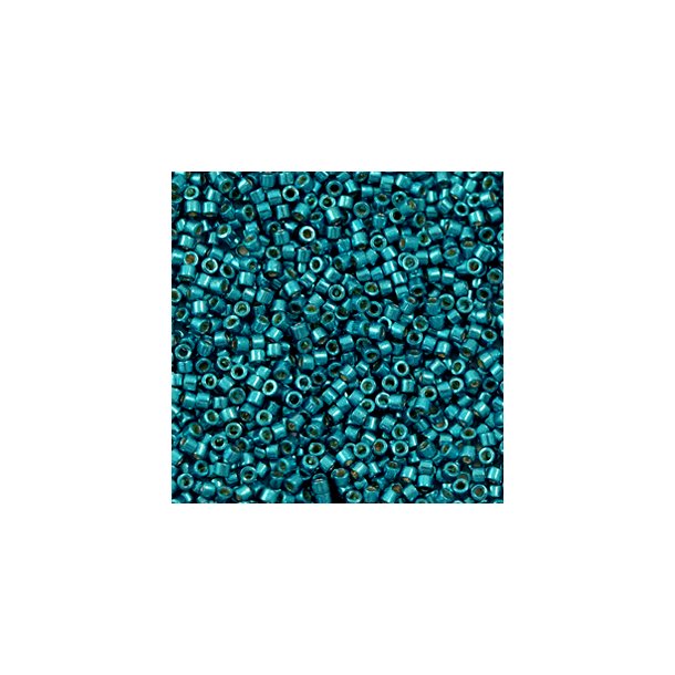 Miyuki glas perler 11/0 Duracoat Galvanized Poseidon Blue 10gram ca. 2mm