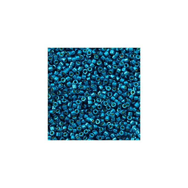 Miyuki glas perler 11/0 Duracoat Galvanized Dark Capri Blue 10gram ca. 2mm