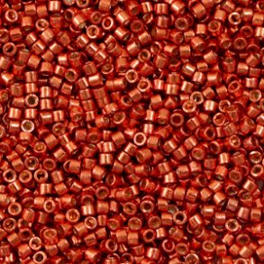 Miyuki glas perler 11/0 Duracoat Galvanized Berry Red 10gram ca. 2mm