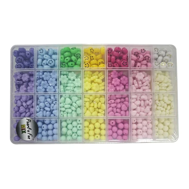 Pearl n Fun Perlemix smiley/blomster/hjerter/rund, 8-11mm