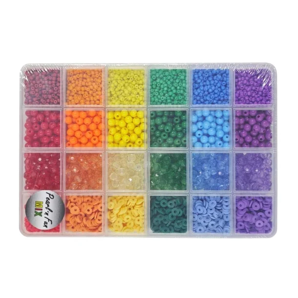 Pearl n Fun Perlemix i farvenuancer 3-6mm, 6 farver 