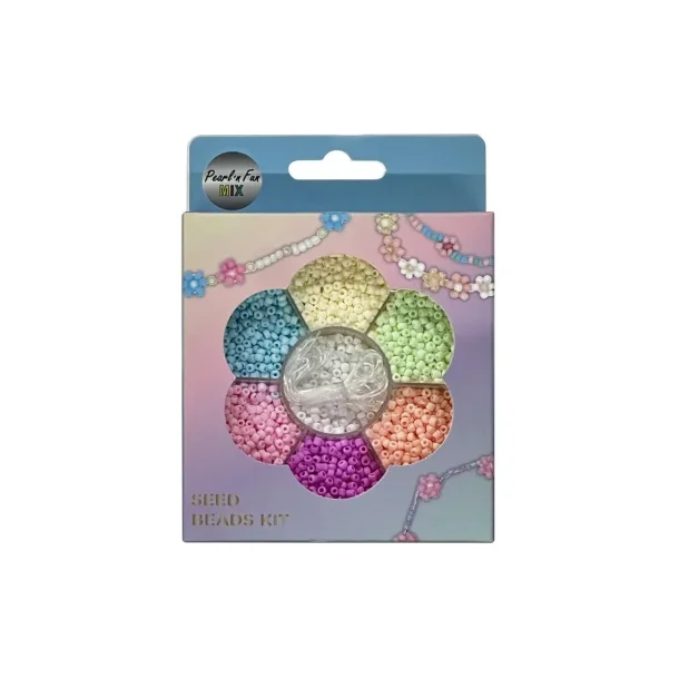 Pearl n Fun Glasperlemix 90g mat pastel + elastik