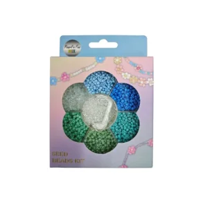 Pearl �n Fun Glasperlemix 90g bl�/gr�n/klar + elastik