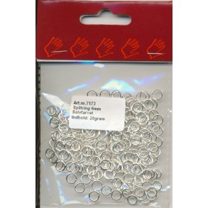 Split ring 6mm x 0,8mm s�lv fv. 10gram