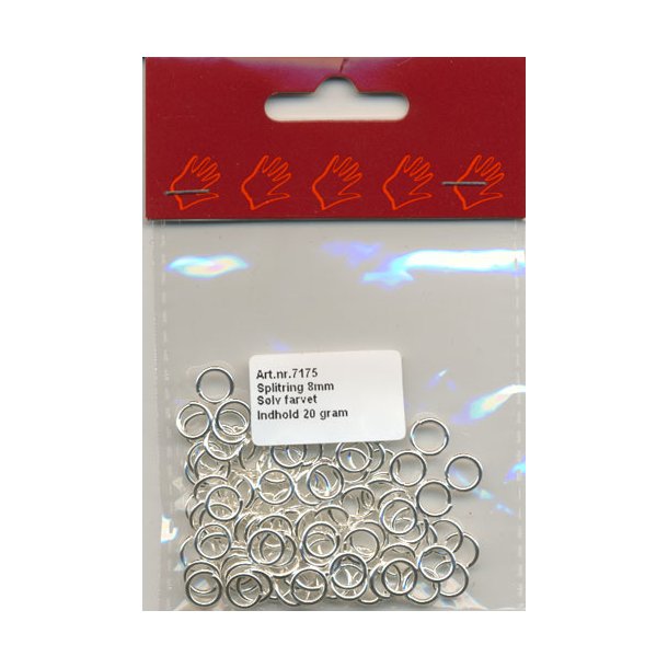 Split ring 8mm x1,2mm 10g slv fv. 