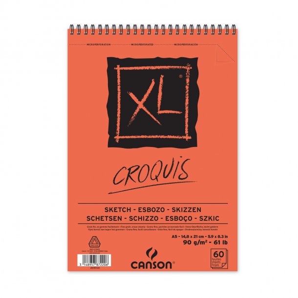 XL Croquis sketch papirblok 90gr. A5 60ark