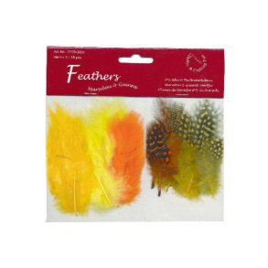FJER MARABOU MIX 18 Stk Gule Nuancer 