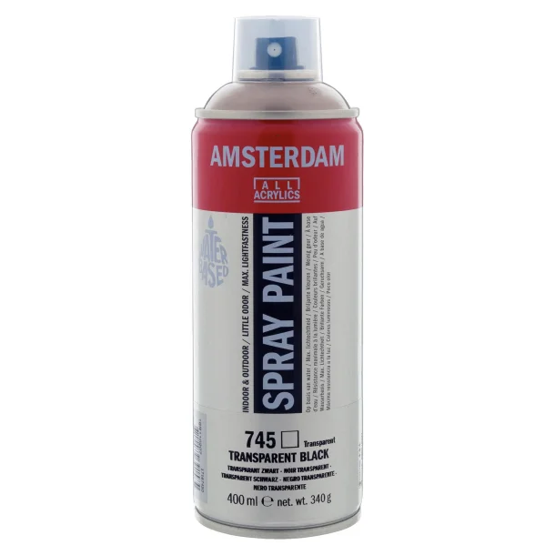 AMSTERDAM Spray paint 400 ml Black Transparent 745